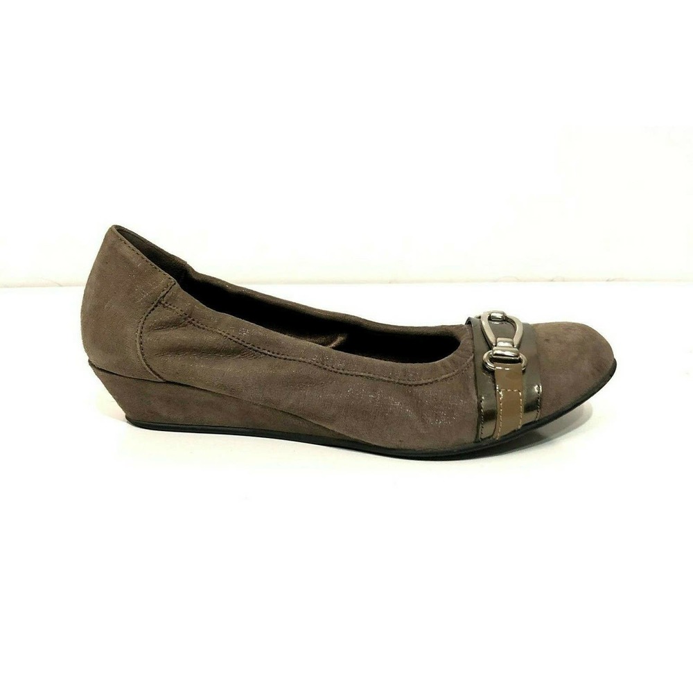 AGL  Shoe Oval Wedge Pumps Heel Slip On
